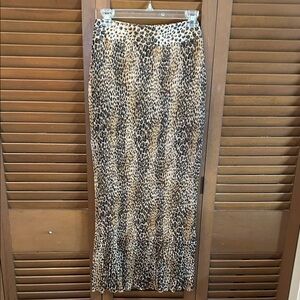 * NWT Chico’s Animal Print With Small Pleats Maxi Skirt